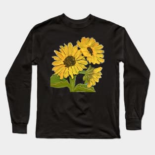 Three Sunflowers Long Sleeve T-Shirt